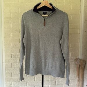 J. Crew Re-Imagined Factory Men’s Size Large Gray Quarter Zip Pullover GUC